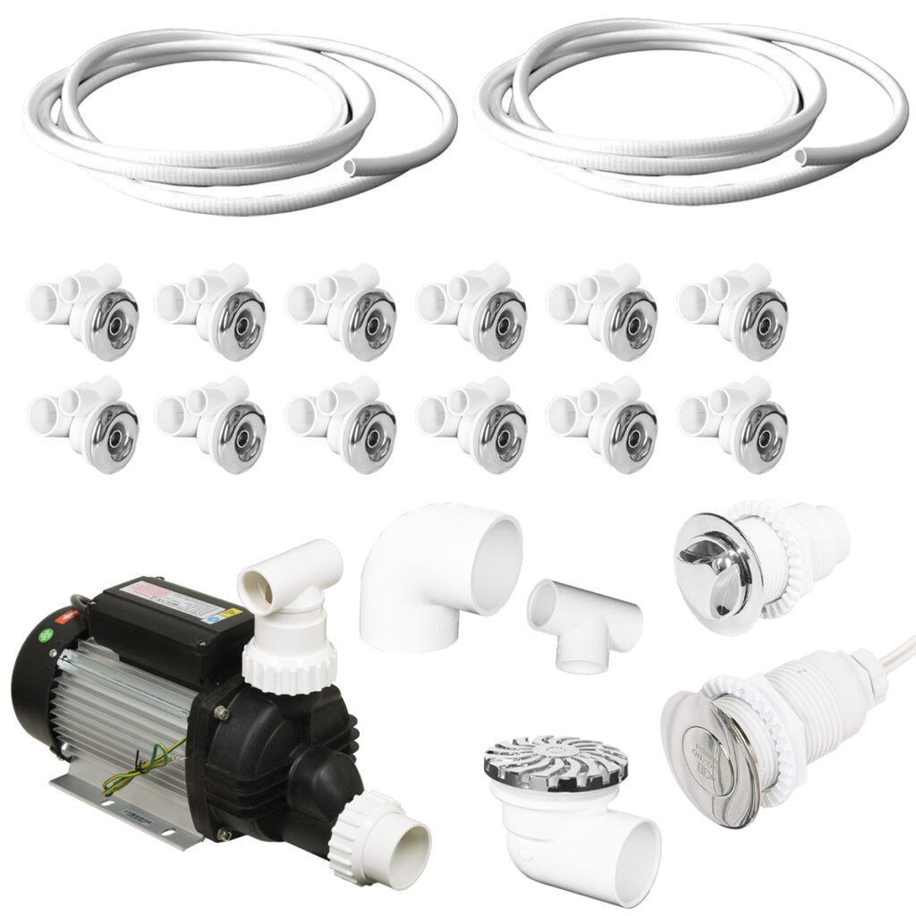 zestaw hydromasażu 14 dysz Ø60 nierdzewnych do bali jacuzzi WójciakSpa