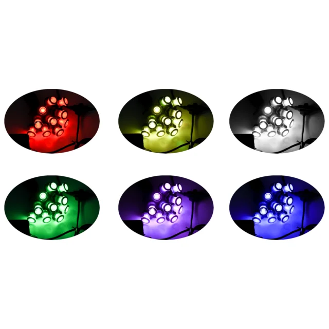 Zestaw mini LED RGB do balii i jacuzzi – 10 diod, 7 kolorów | transformator + włącznik pneumatyczny (kompletny)