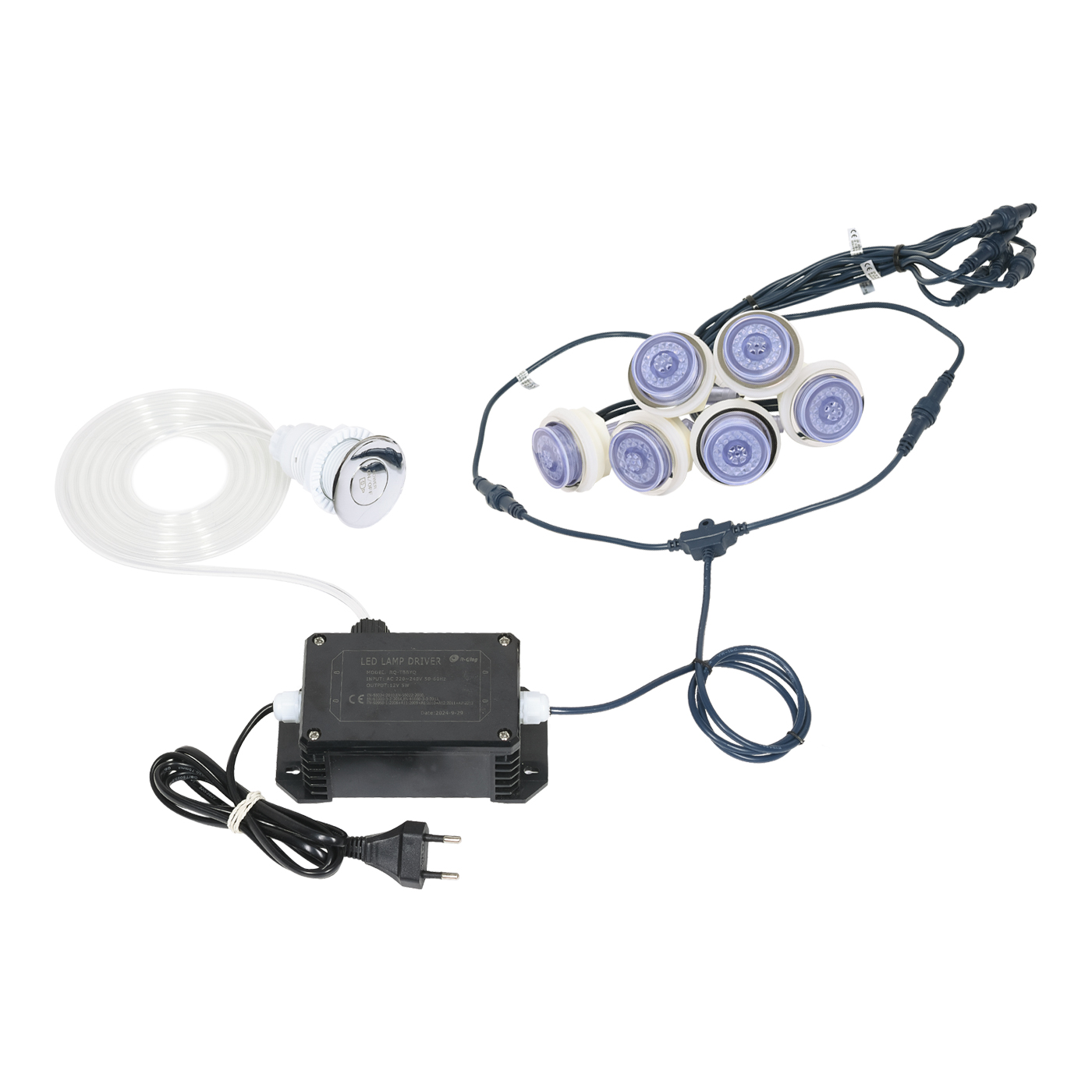 Zestaw aeromasażu LED 16 dysz + pompa powietrzna 700 z podgrzewaczem 300w – kompletny system do jacuzzi i balii ogrodowej - obrazek 7