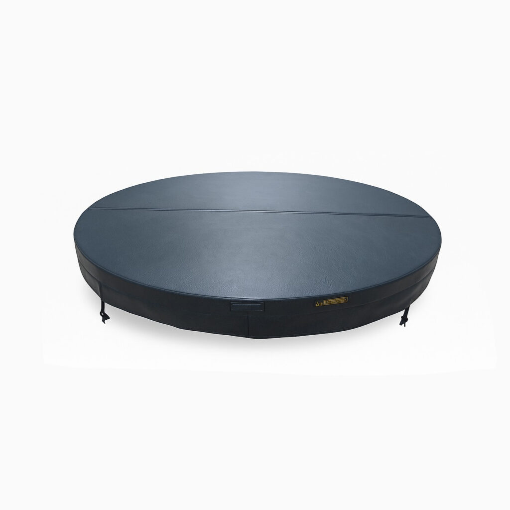 Pokrywa termiczna 2 m do jacuzzi i balii WójciakSpa, czarna, składana na pół, 10 cm izolacji